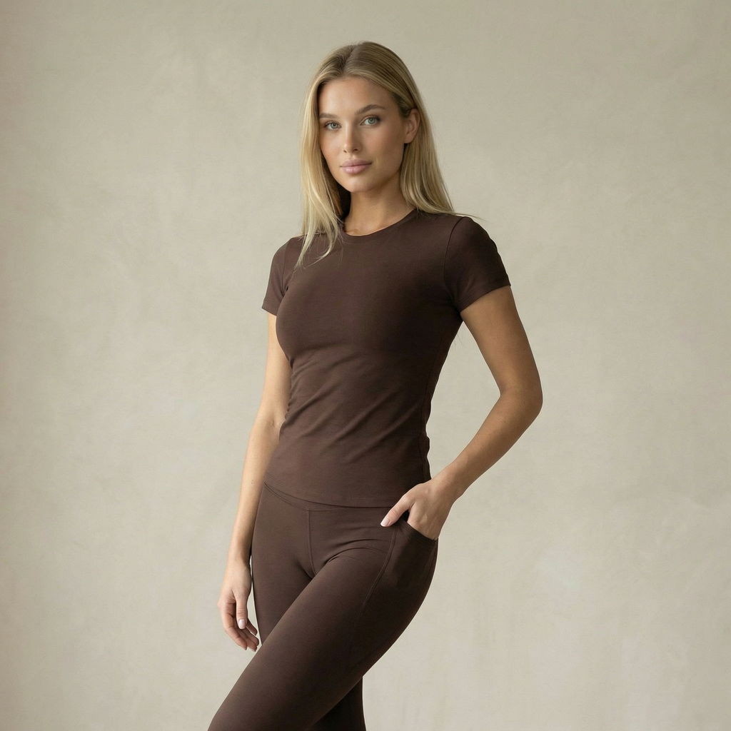 Pecan Brown Casual Neaty Tee