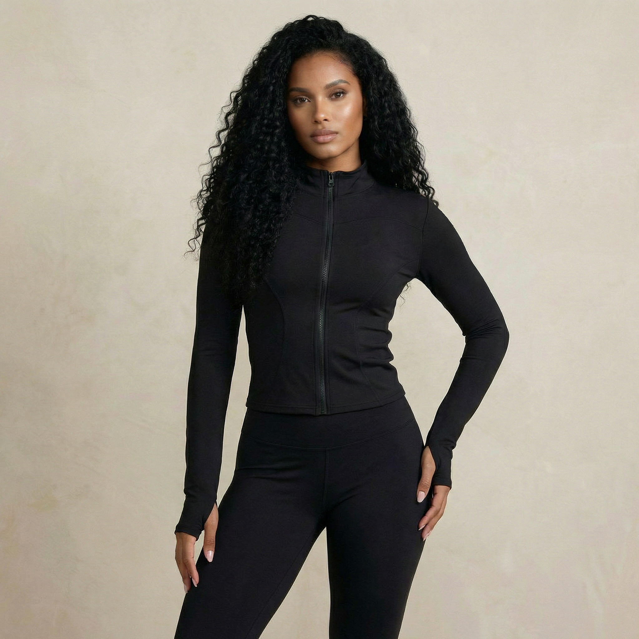 Seamless Leggings & Zip-Up Jacket Set