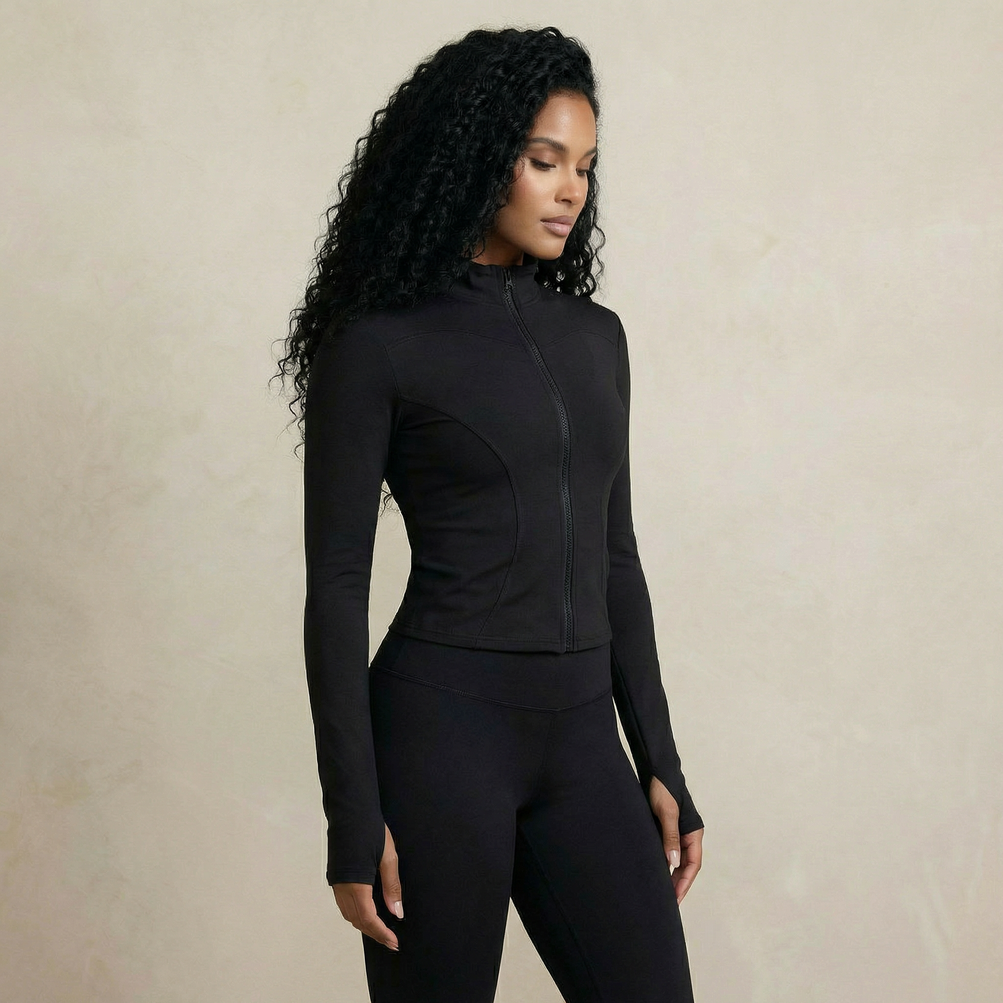 Seamless Leggings & Zip-Up Jacket Set