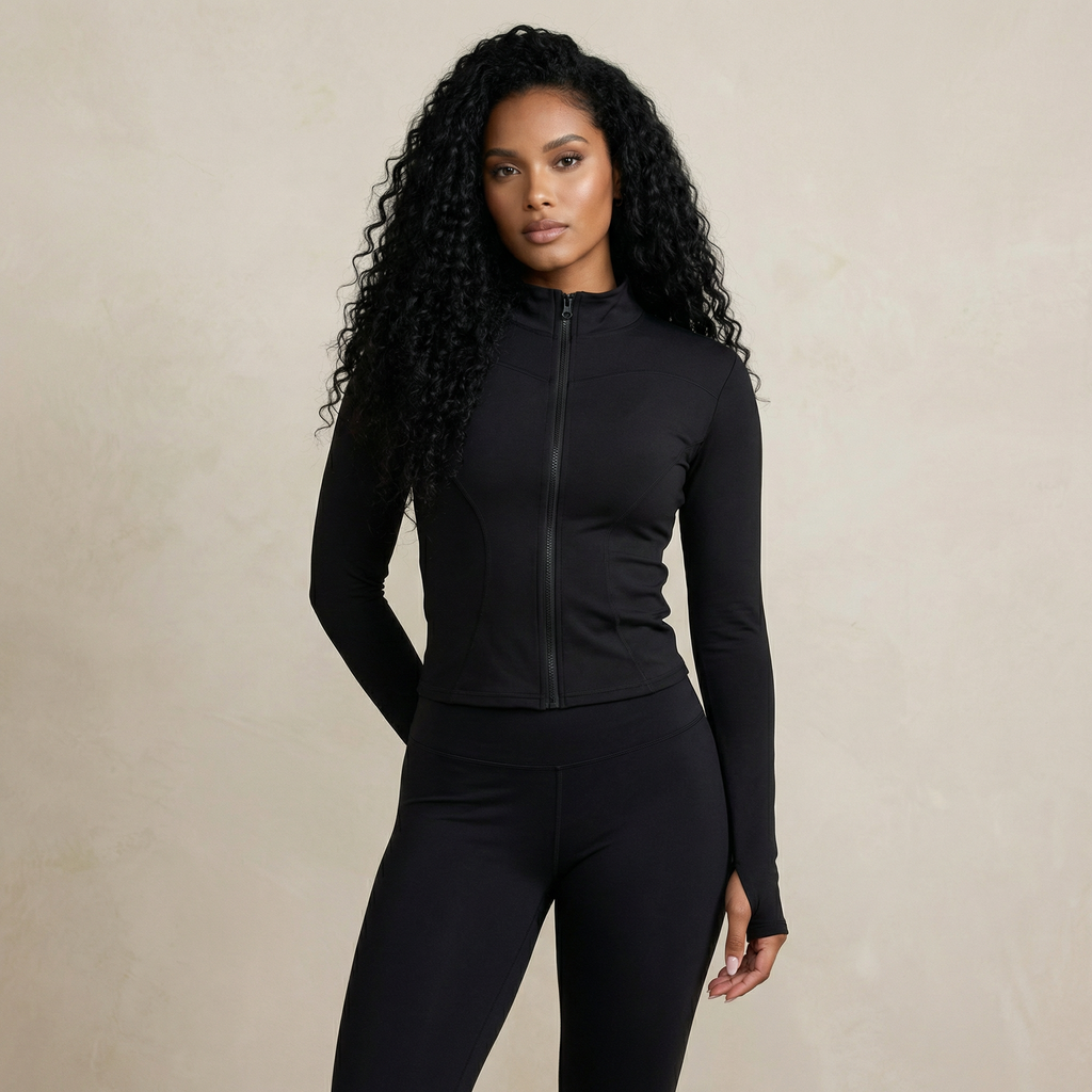 Seamless Leggings & Zip-Up Jacket Set
