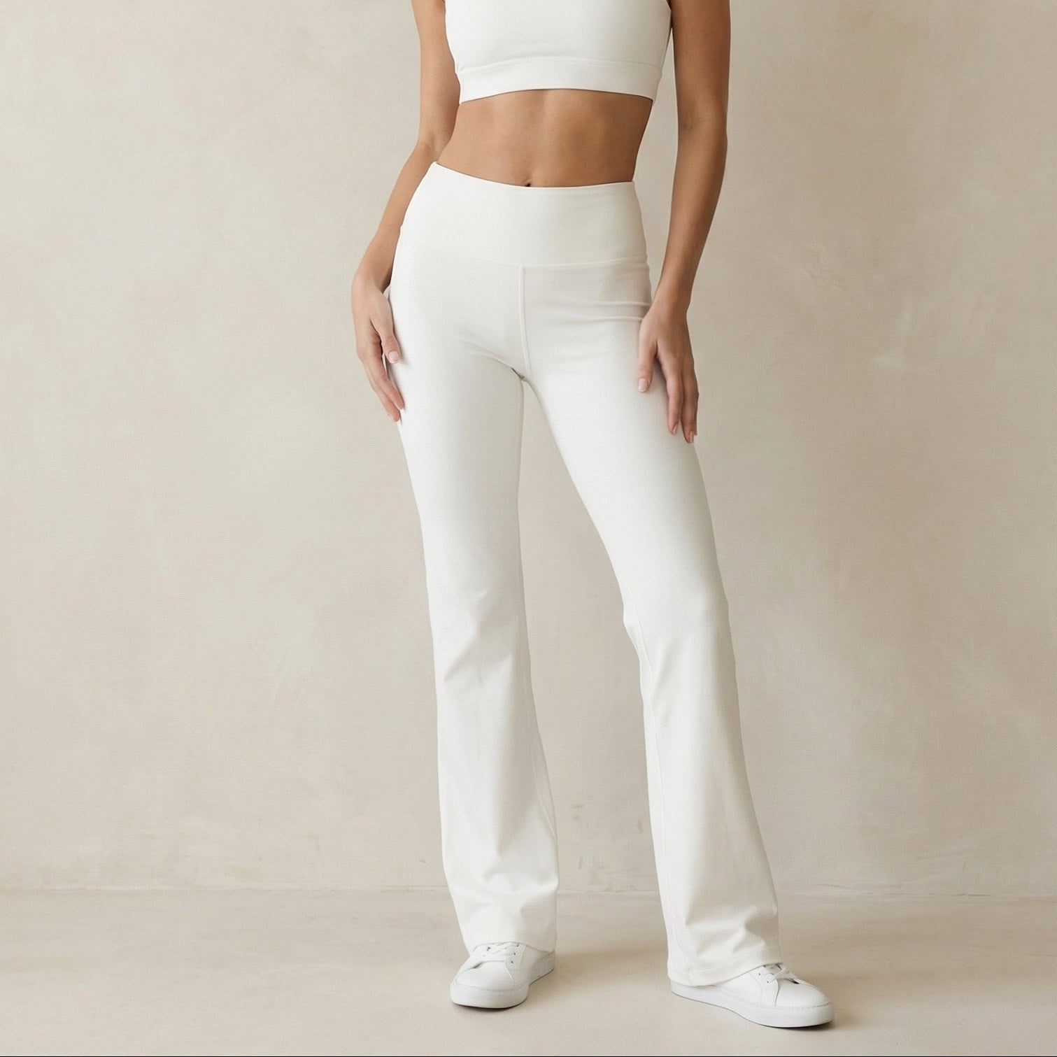 White Flared Trousers