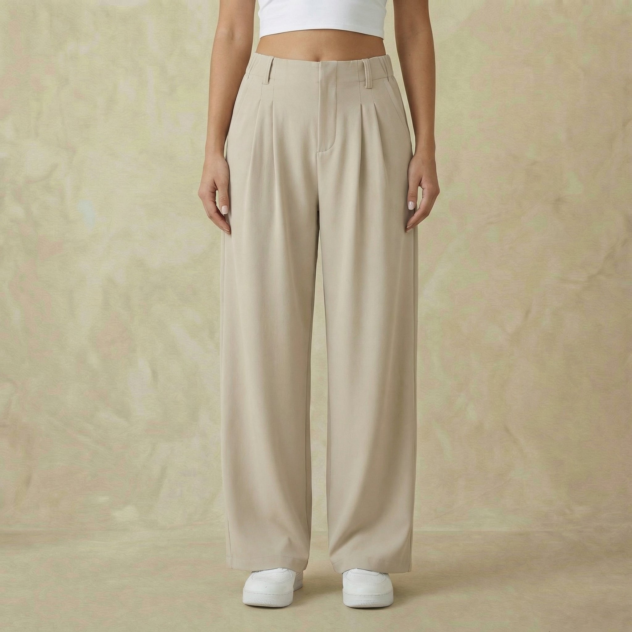 High-Waisted Wide-Leg Work Pants