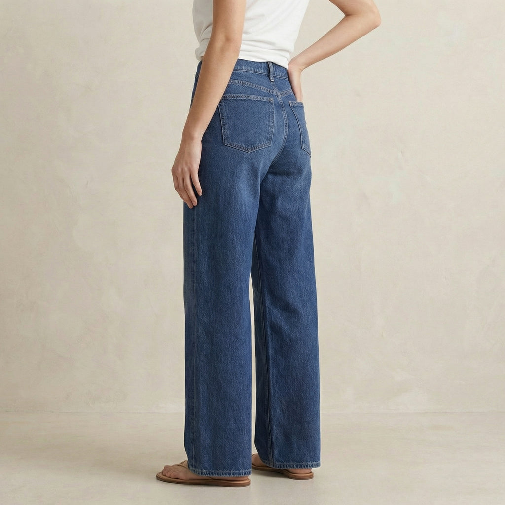 High-Rise Wide-Leg Denim Jeans