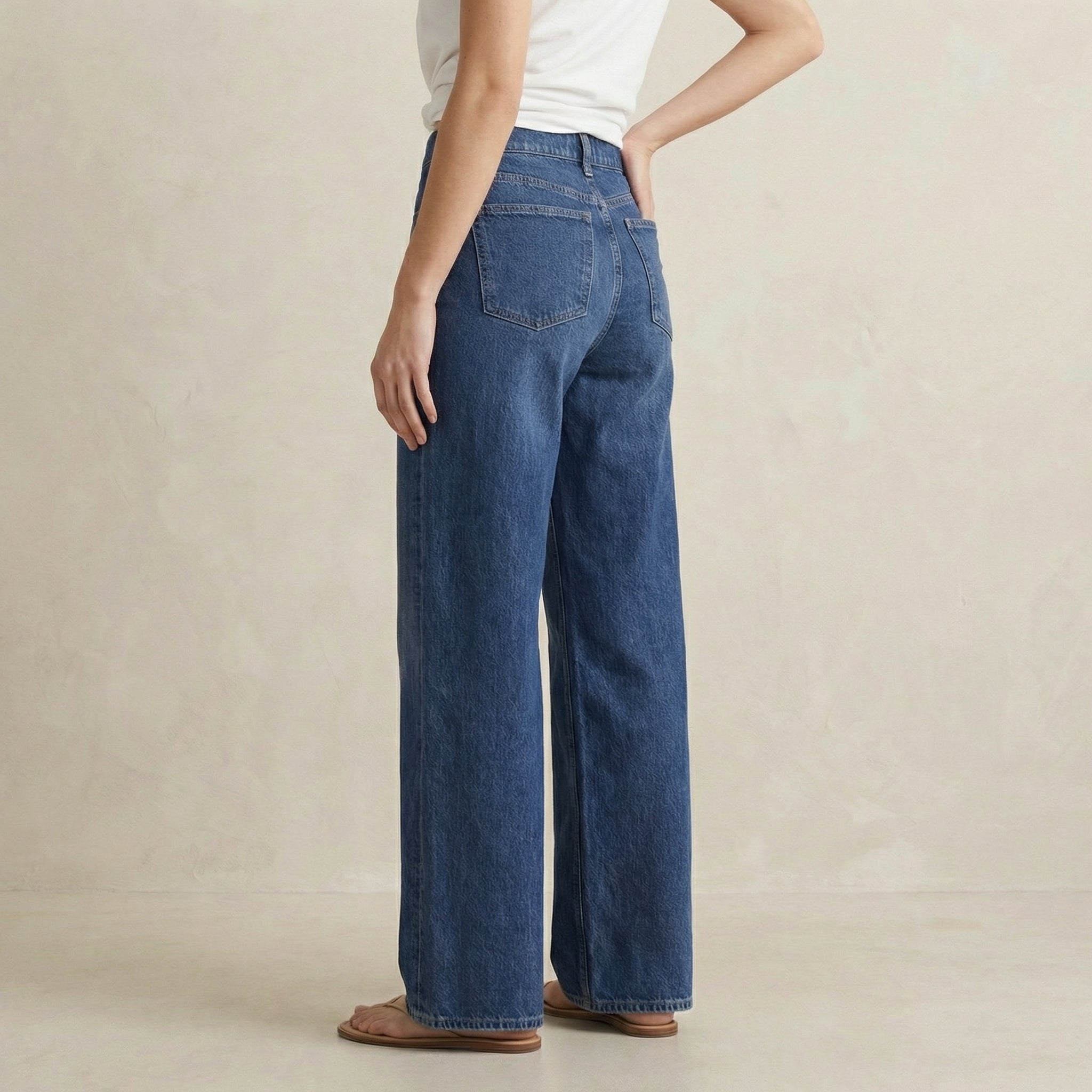 High-Rise Wide-Leg Denim Jeans