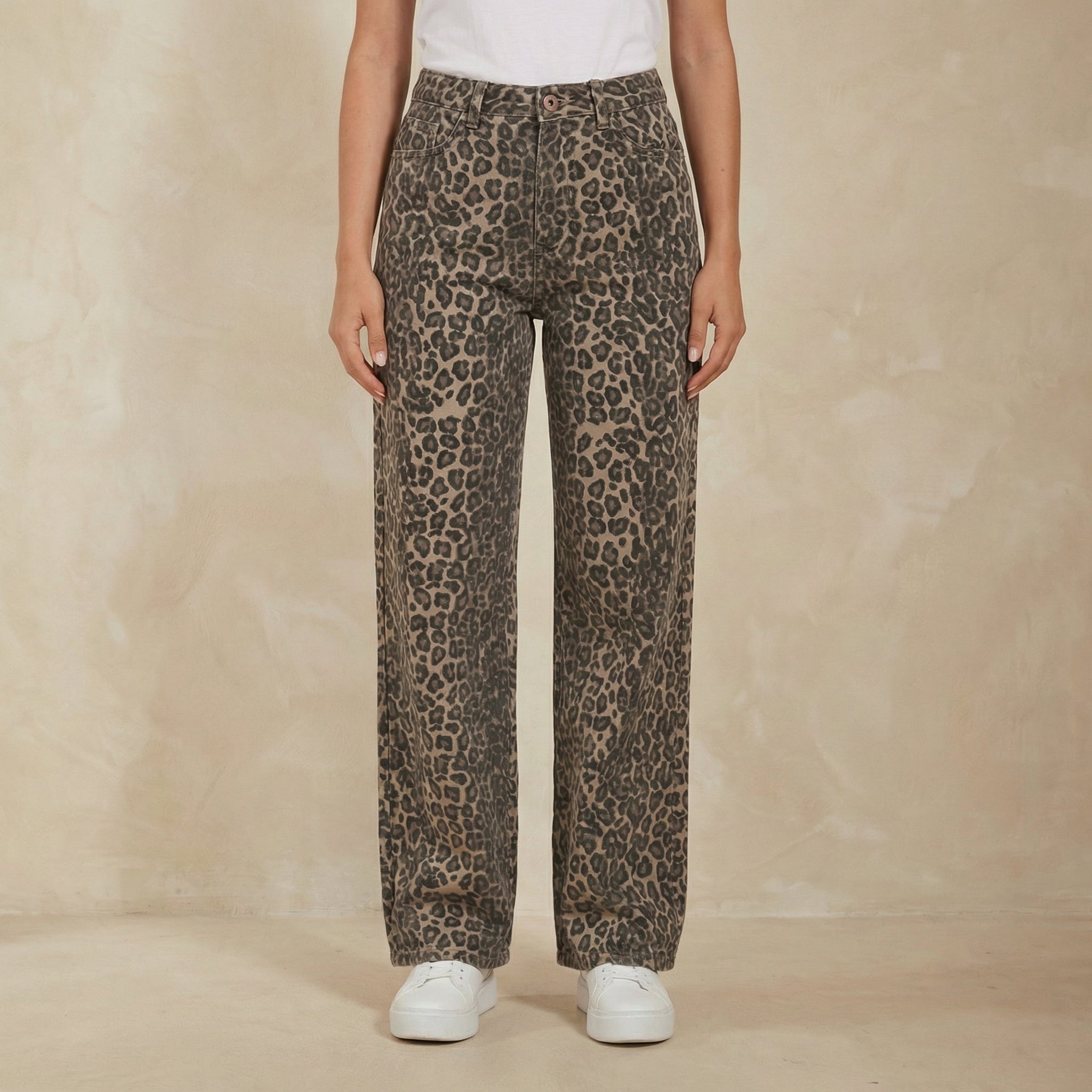 Leopard Print Dad Jeans