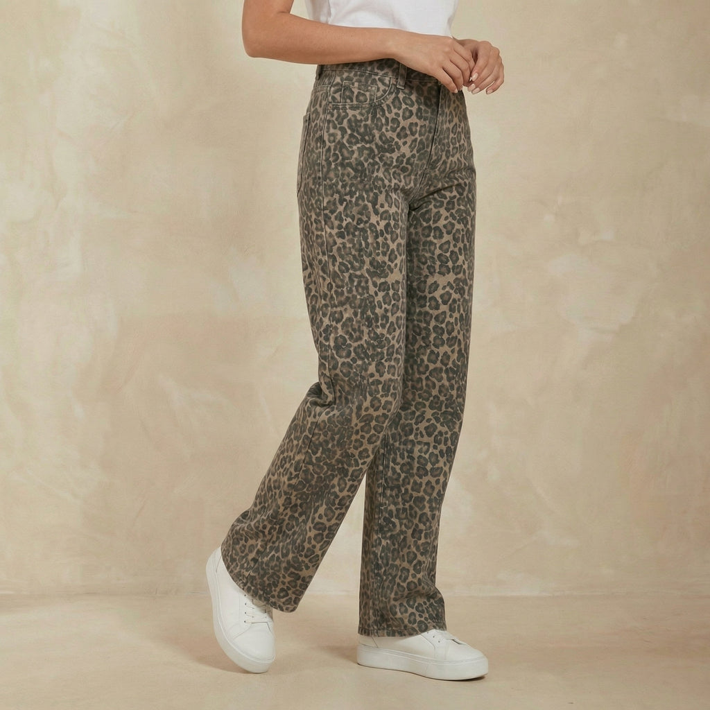 Leopard Print Dad Jeans