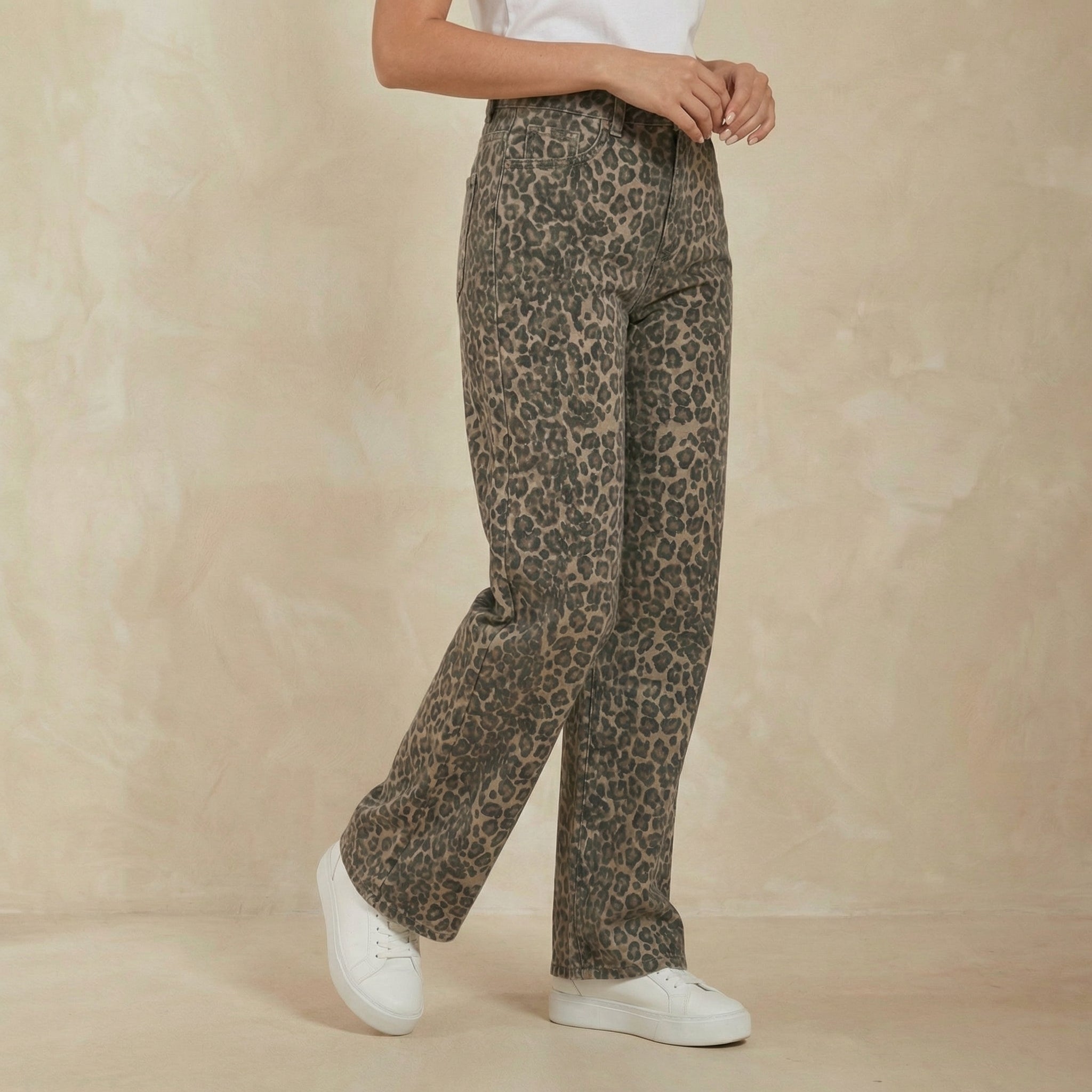Leopard Print Dad Jeans