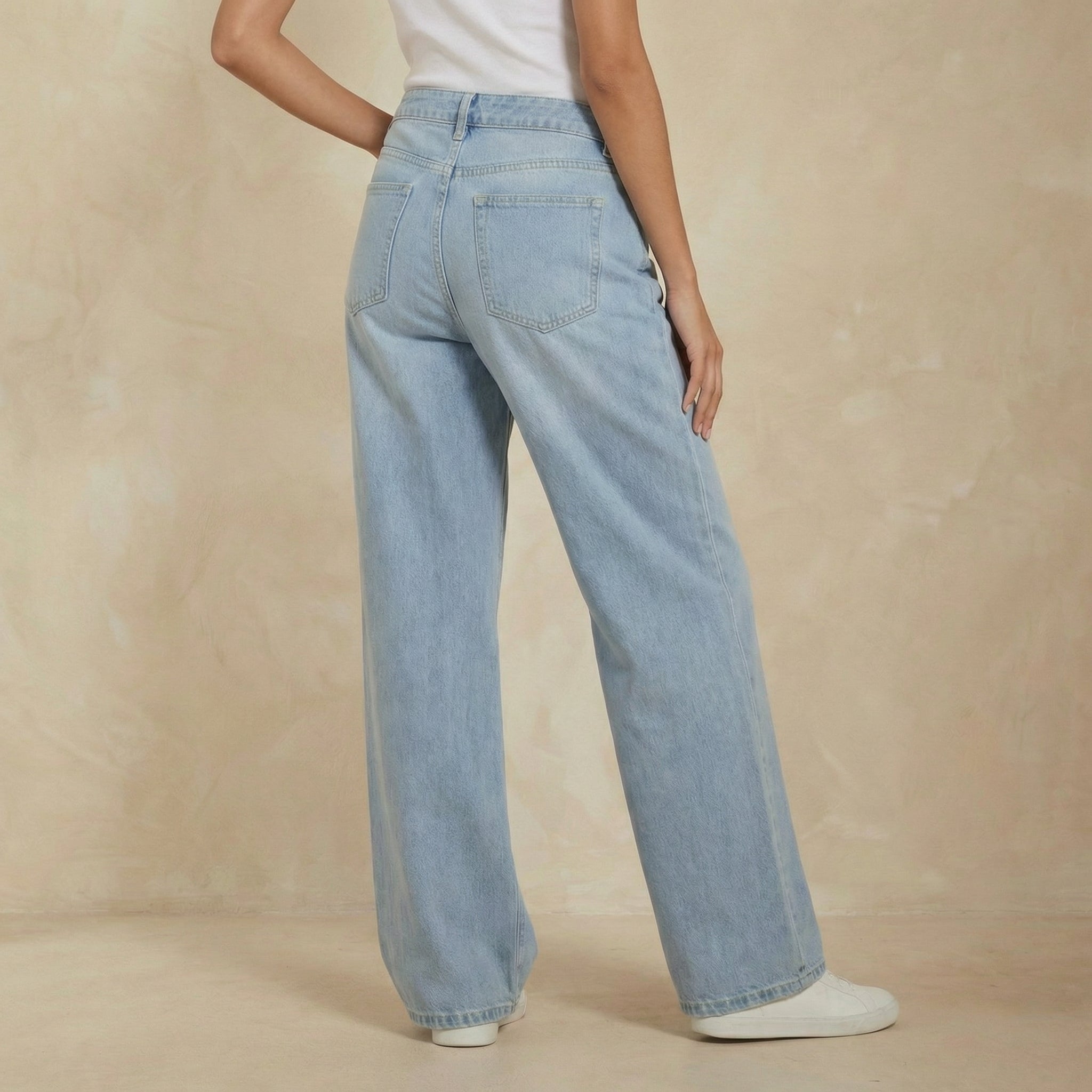 Asymmetric Baggy Wide-Leg Jeans
