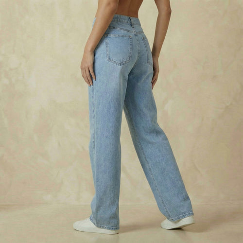 Blue Denim Low-Rise Jeans