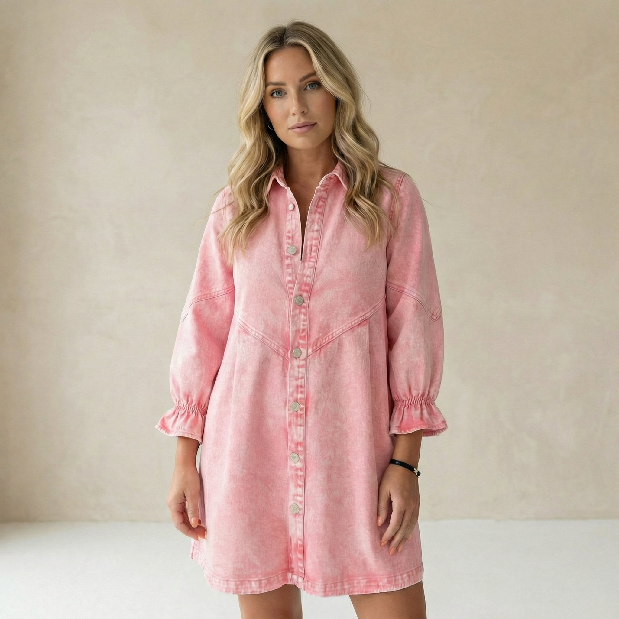 Pink Denim Dress