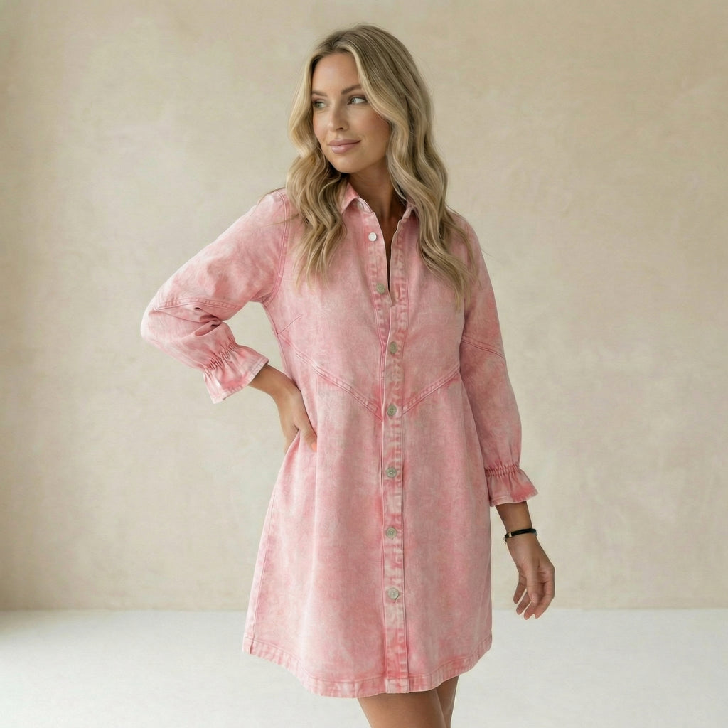 Pink Denim Dress