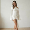 Long Flared Sleeve Mini Bodycon Dress