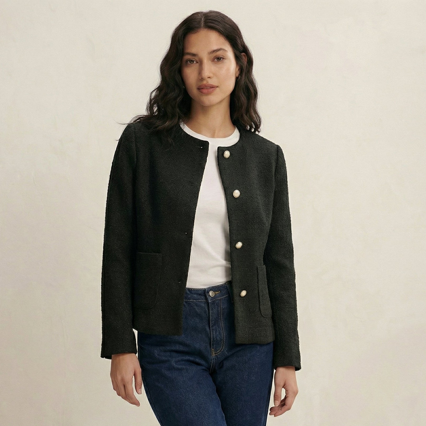 Gold Button Detail Blazer