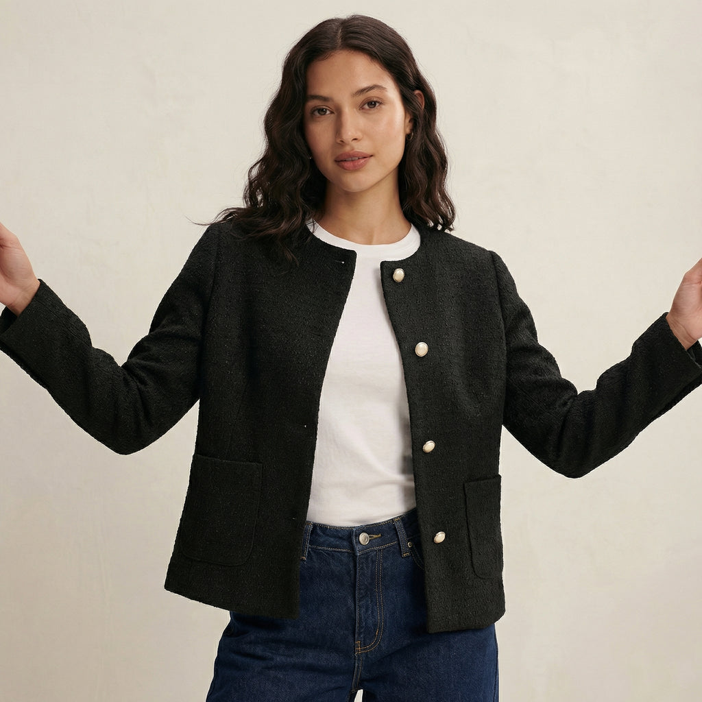 Gold Button Detail Blazer