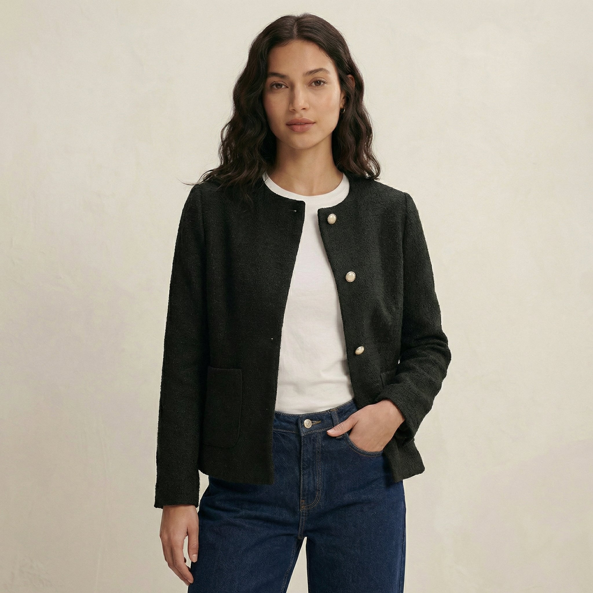 Gold Button Detail Blazer