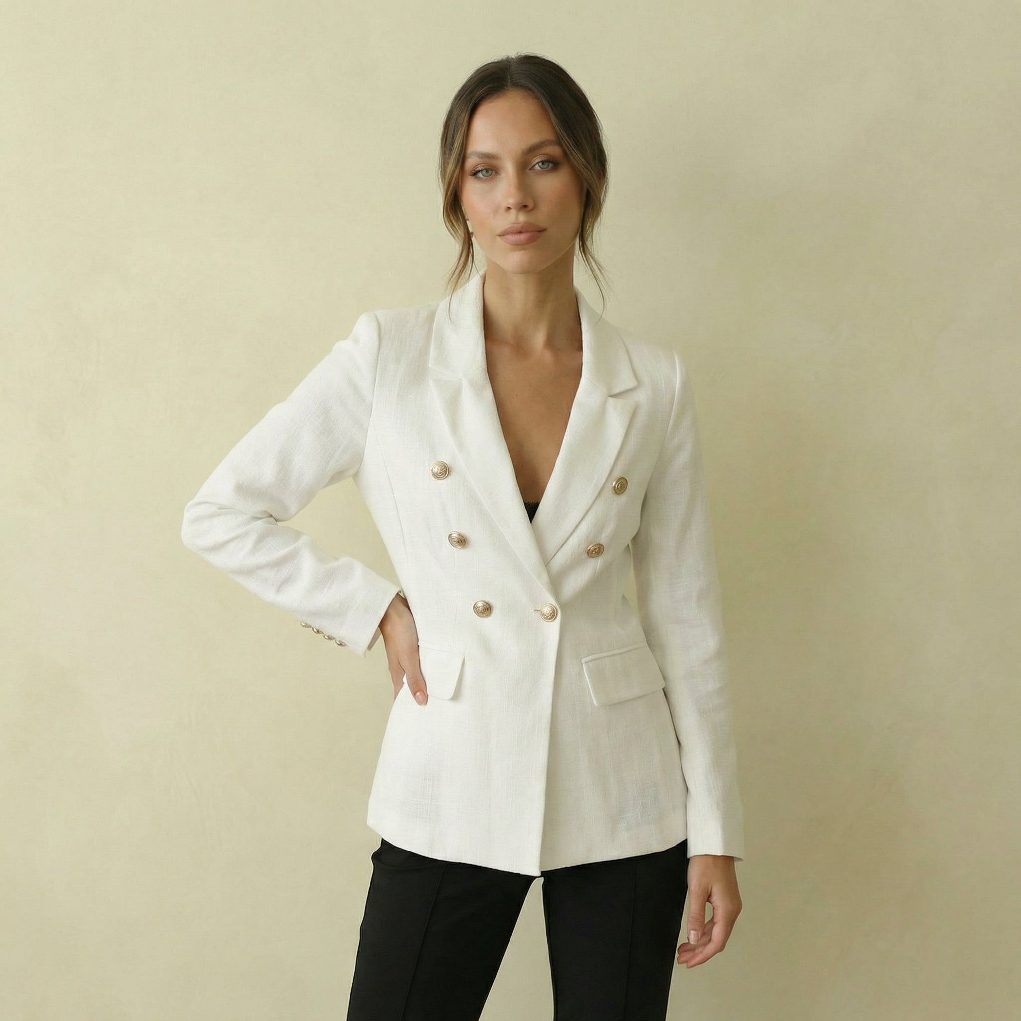 Gold Detail Luxe Blazer