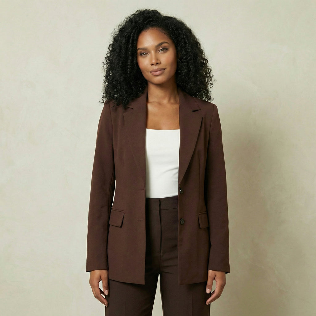 Luxe Brown Fitted Blazer