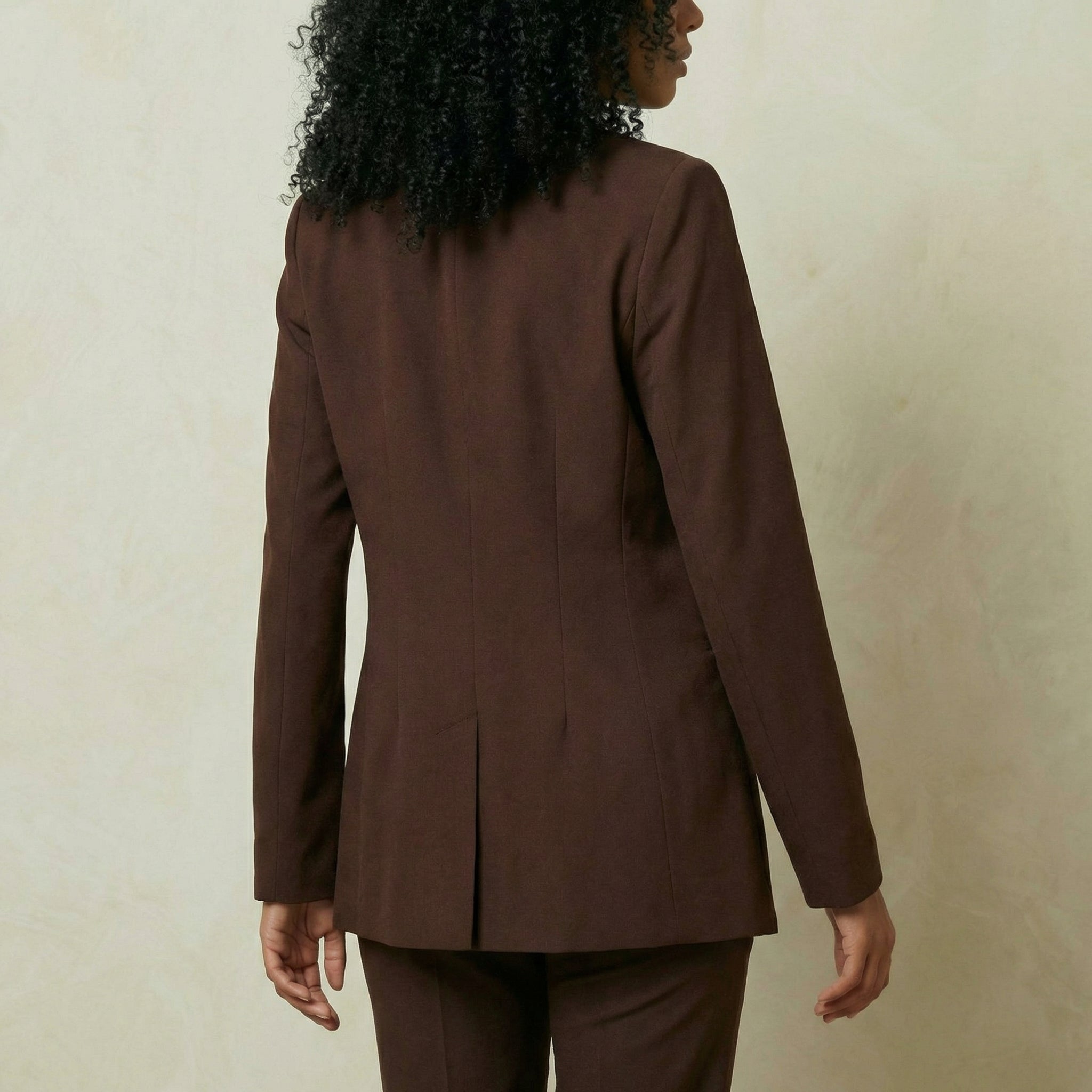 Luxe Brown Fitted Blazer