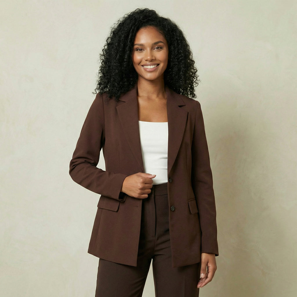Luxe Brown Fitted Blazer