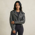 Timeless Grey Faux Leather Jacket