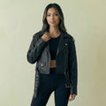 Sleek Black Faux Leather Jacket