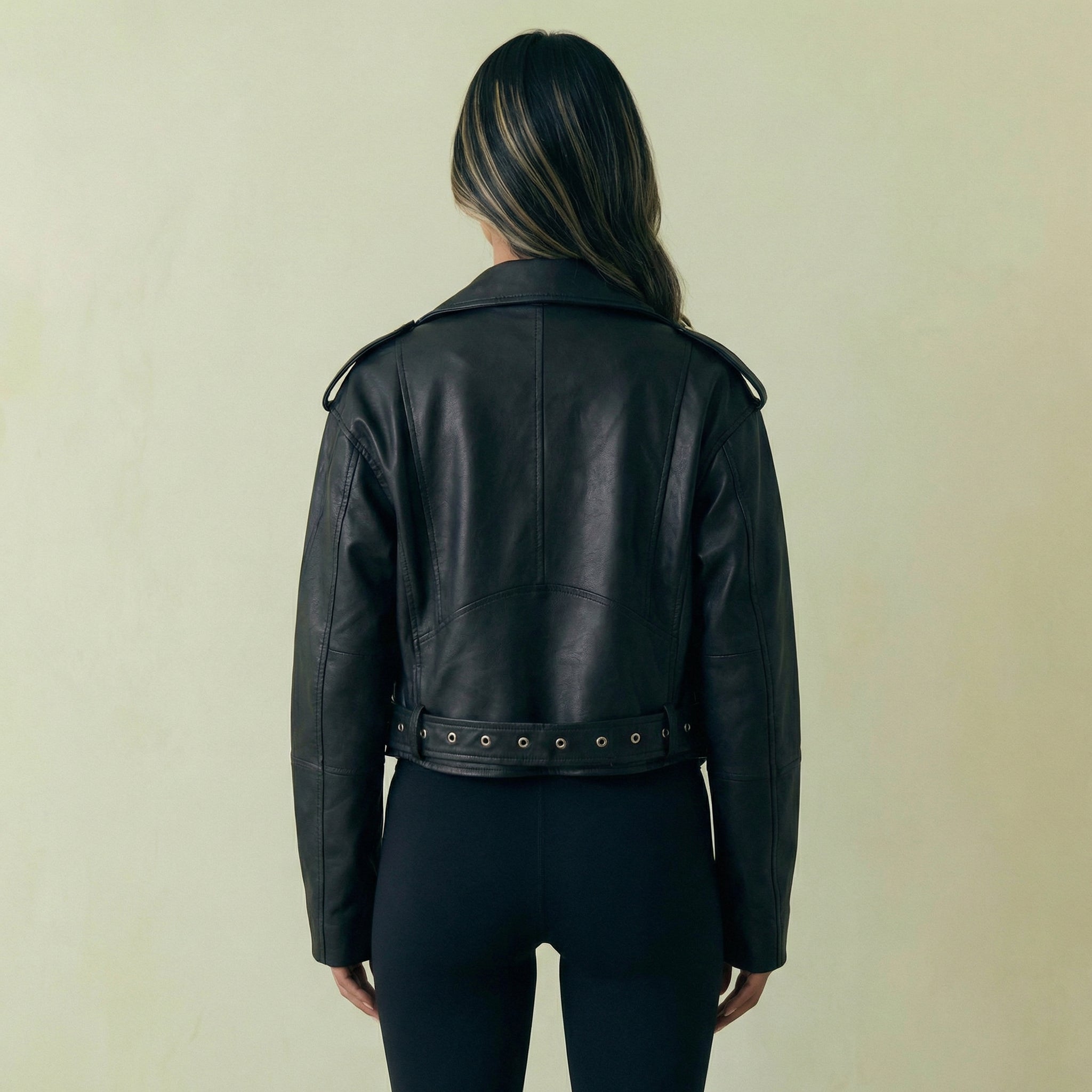 Sleek Black Faux Leather Jacket
