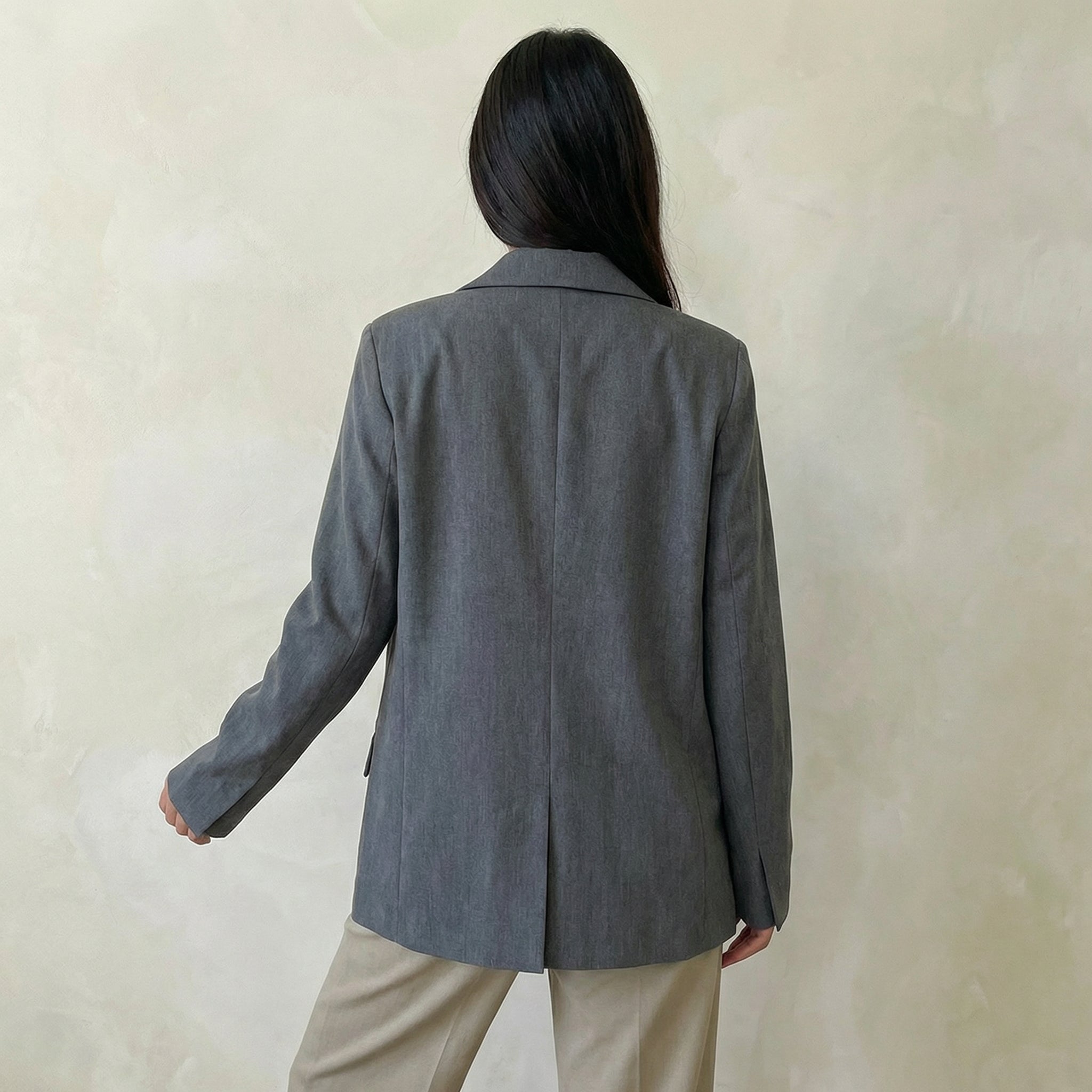 Grey Oversized Tailored Blazer