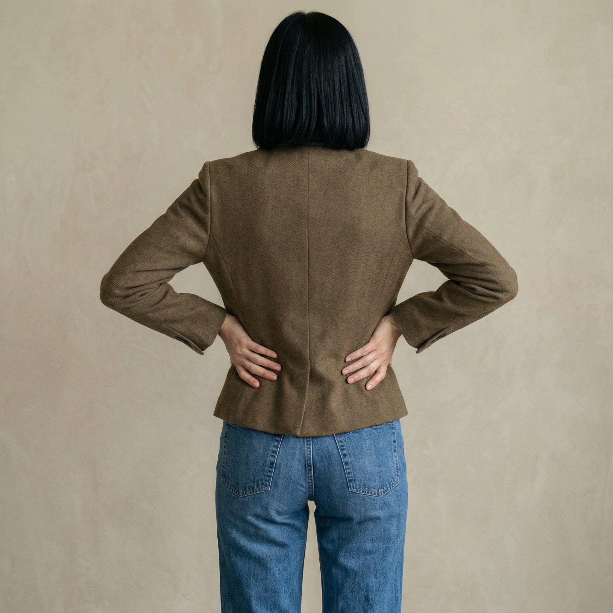 Khaki Cropped Blazer