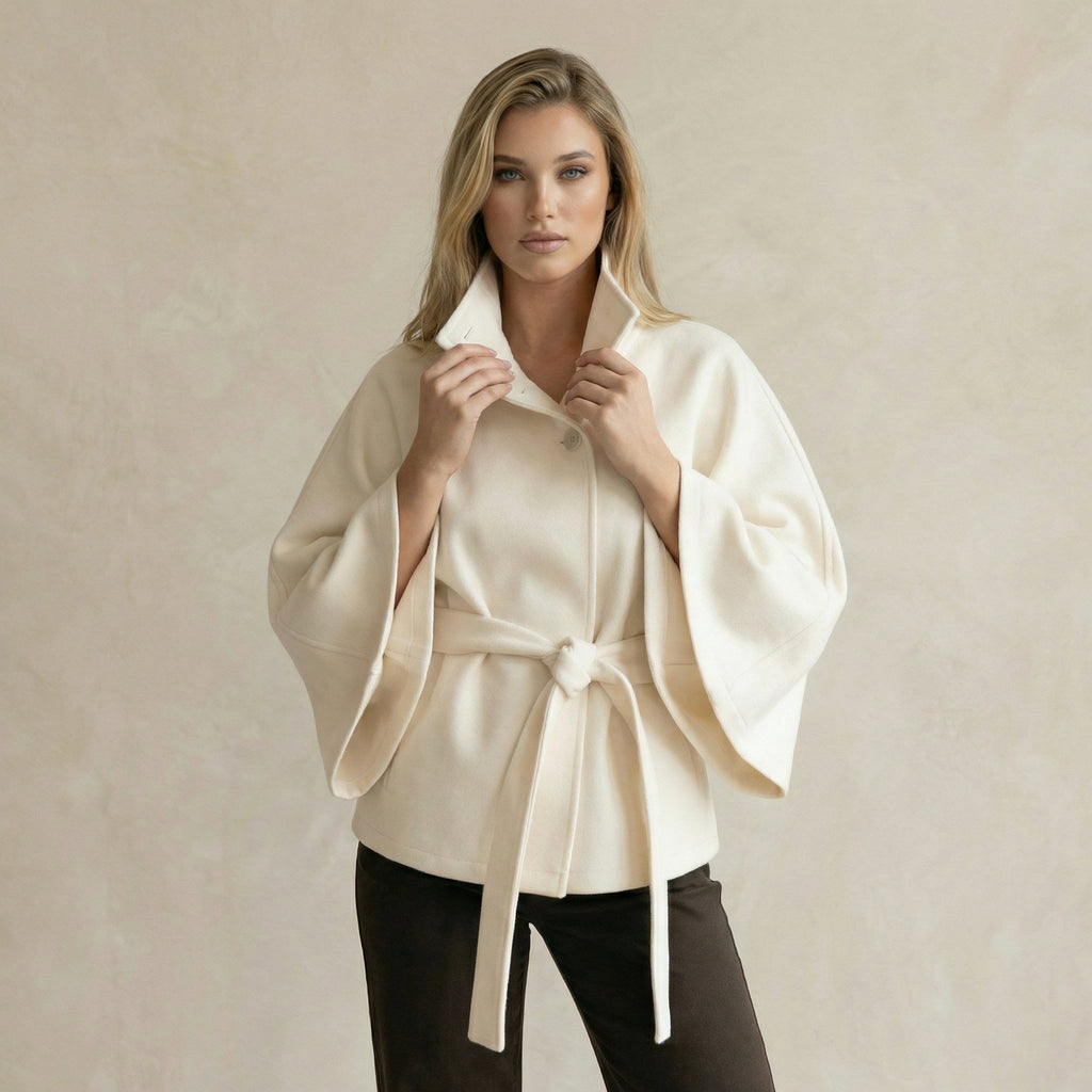 Classic Belted Cape Jacket