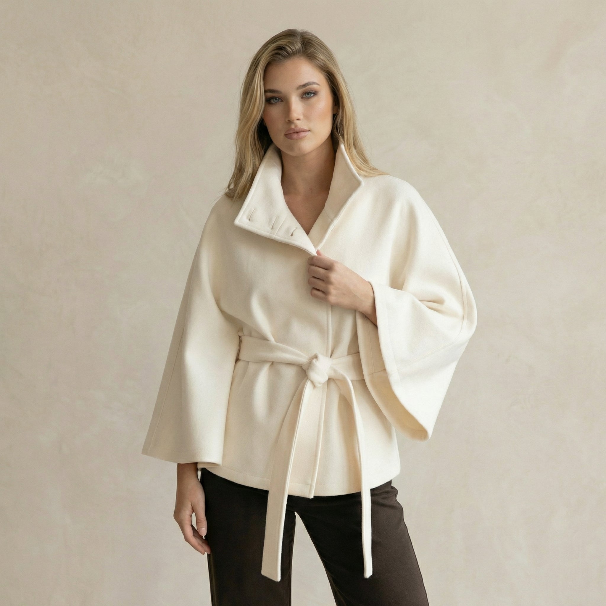 Classic Belted Cape Jacket