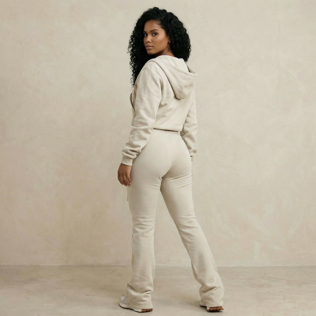 Soft Crop Sweatshirt & Bell Bottom Set