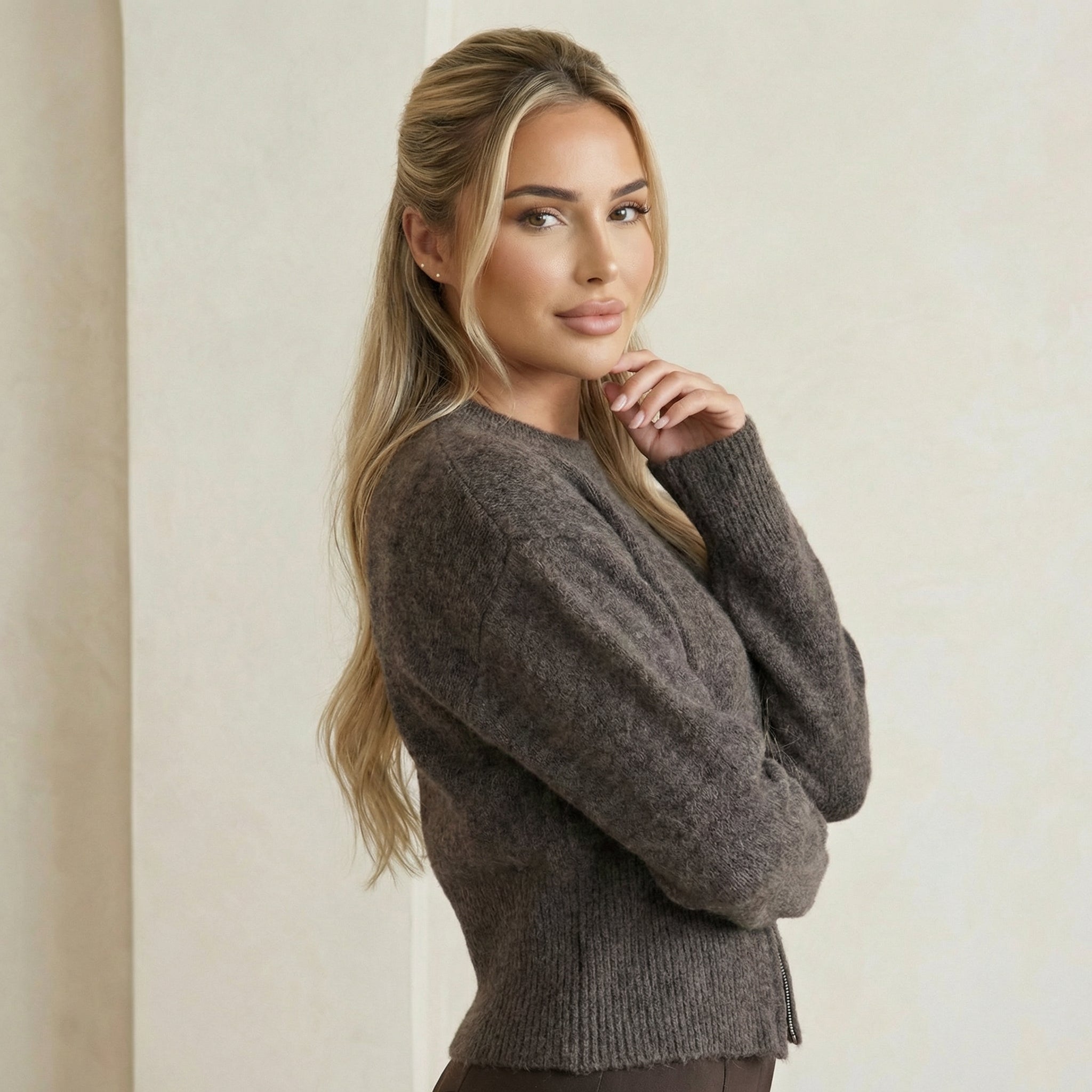 Half-Zip Soft Knit Sweater