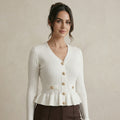 White Cardigan with Gold Buttons