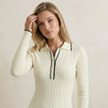 Classic Polo Neck Sweater with Contrast Detailing