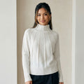 Mock Neck Knit with Piping Accents