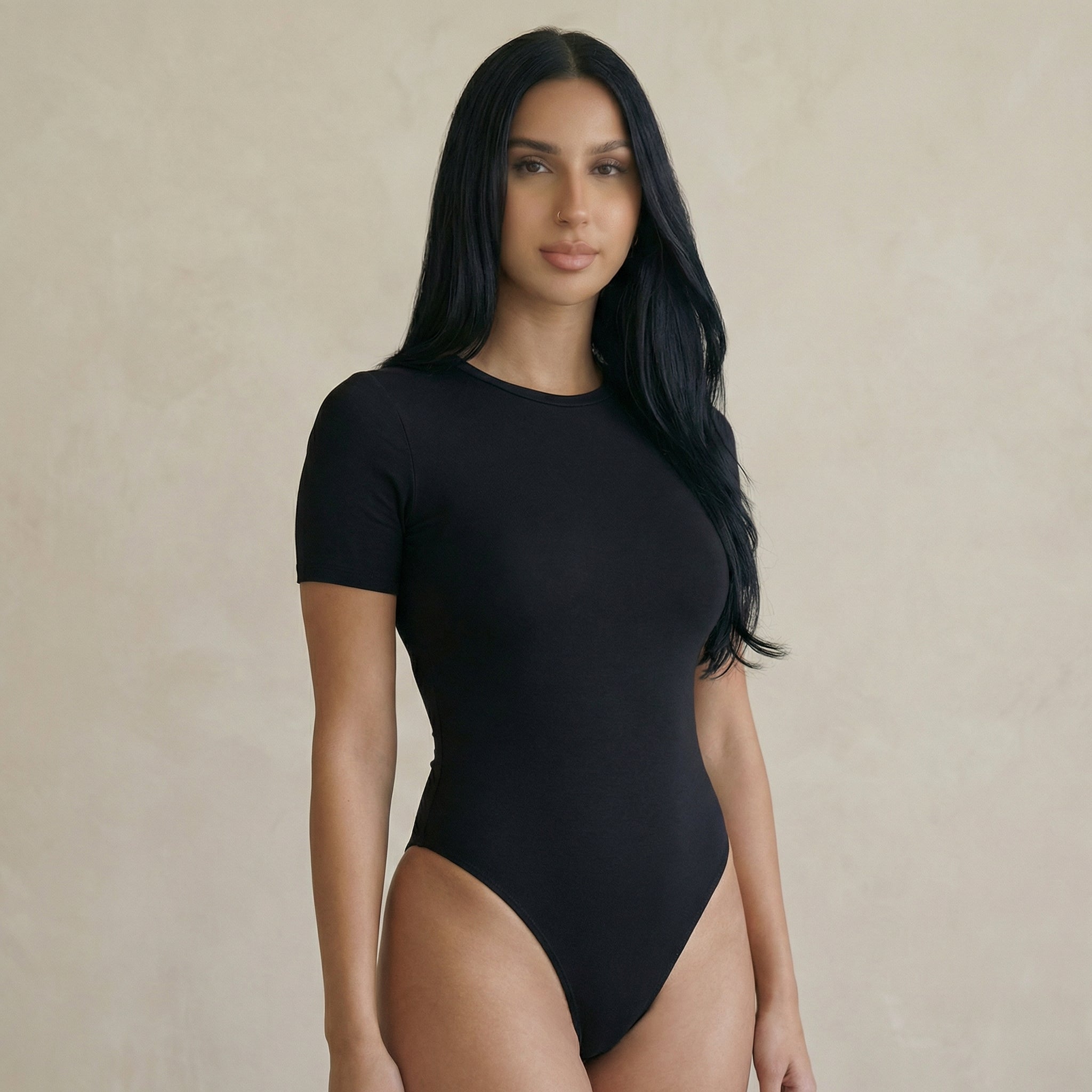 Sculpted Slim-Fit Bodysuit in a Soft Cotton Blend