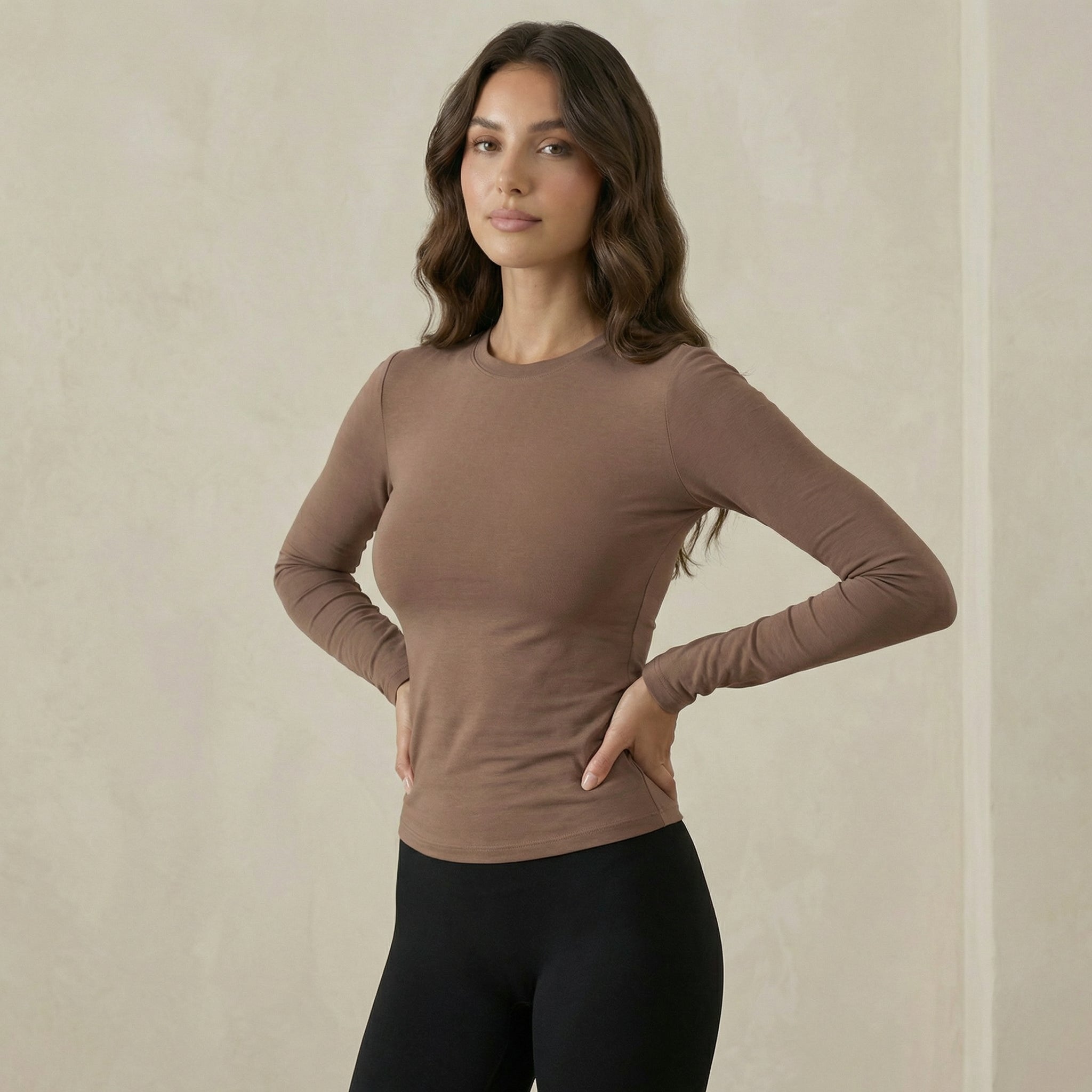 Brown Long-Sleeve Tee