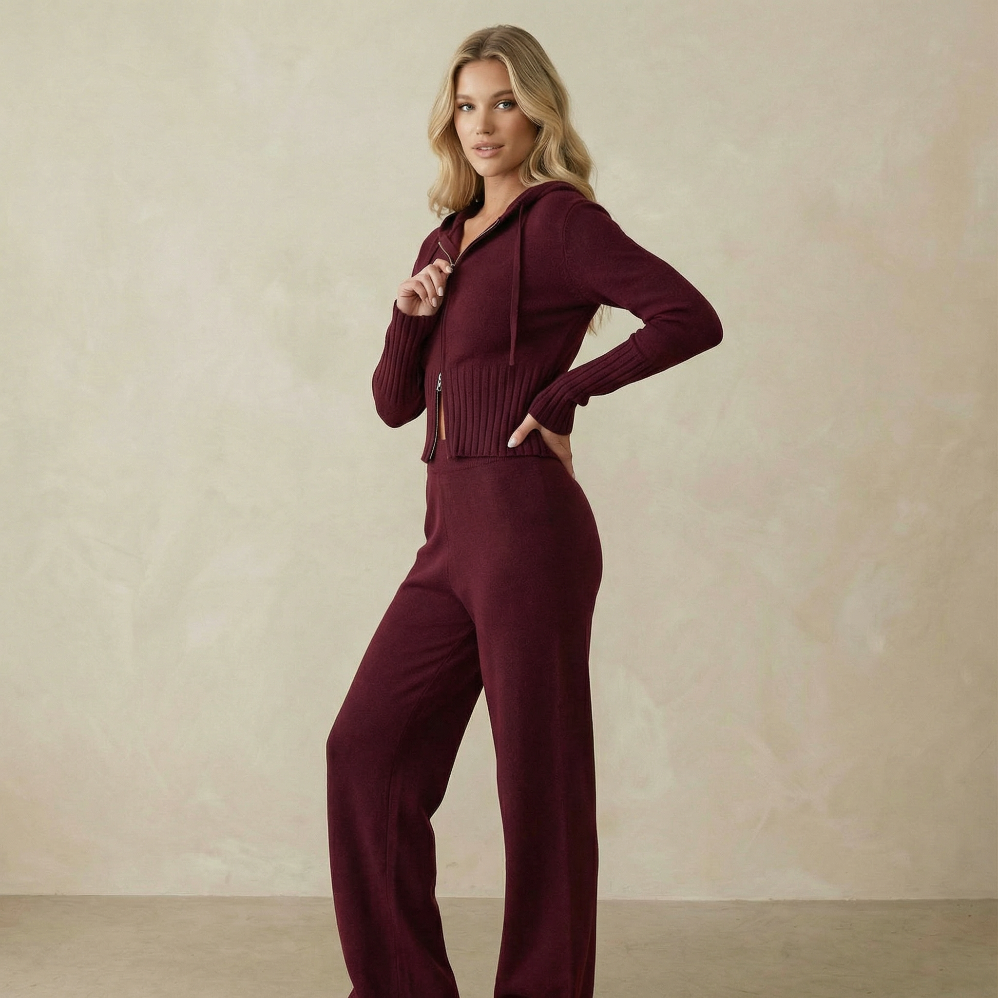 Cozy Burgundy Loungewear Set